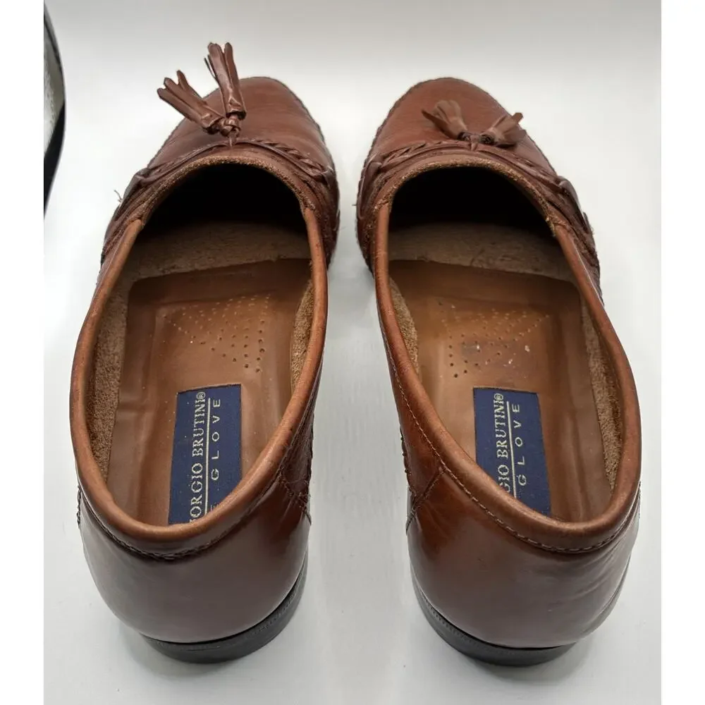 Giorgio Brutini Brown Leather Tassel Loafers